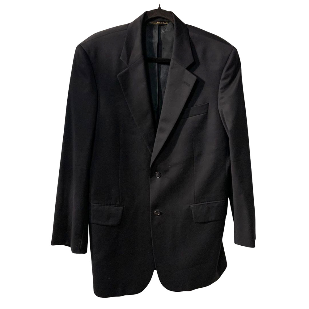 Barneys New York Men's Wool Blazer Jacket Size 40R Altered Shortened Sleeves 24"